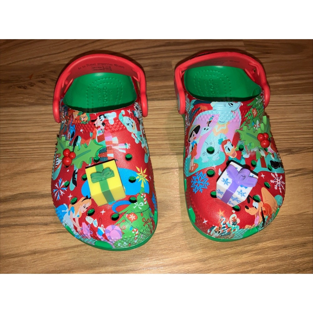 Disney Parks 2023 Christmas Crocs Holiday Presents Mickey & Friends Child 9